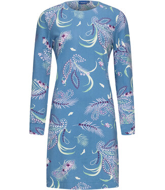 Pastunette katoenen dames nachthemd met lange mouwen 'paisley peacock'