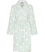 light green warm fleece wrap-over dressinggown 'dotty circles'