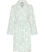 Pastunette light green warm fleece wrap-over dressinggown 'dotty circles'