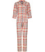 long sleeve full button woven cotton pyjama  'peachy orange check'