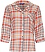 long sleeve full button woven cotton pyjama  'peachy orange check'