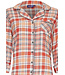 long sleeve full button woven cotton pyjama  'peachy orange check'