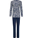 Pastunette ladies long sleeve cotton-elastane mix pyjama set 'mega abstract fuchsia flower'