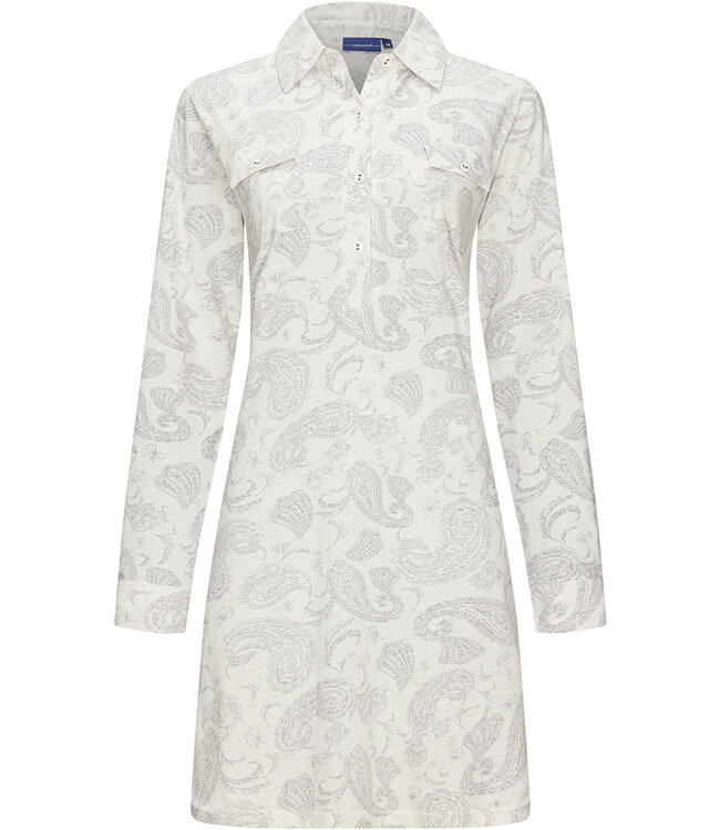 ladies long sleeve soft nightshirt with buttons 'paisley dreams'