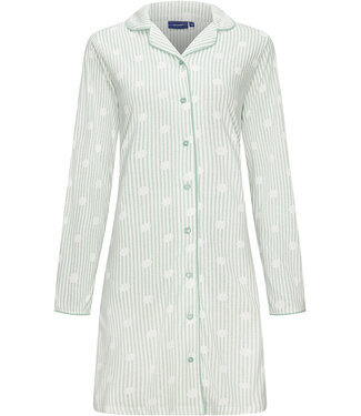 Pastunette ladies organic cotton long sleeve nightdress 'dotty circles & stripes'