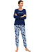 ladies long sleeve cotton pyjama set 'relax & winter garden flowers'