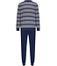 Pastunette for Men trendy terry lounge pyjama with cuffs 'blue striped line'