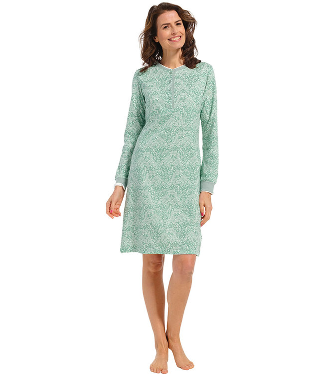 ladies organic cotton long sleeve nightdress 'vintage floral'
