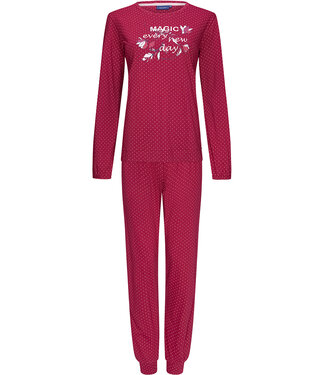 Pastunette ladies long sleeve cotton pyjama 'magic fuchsia flower garden'