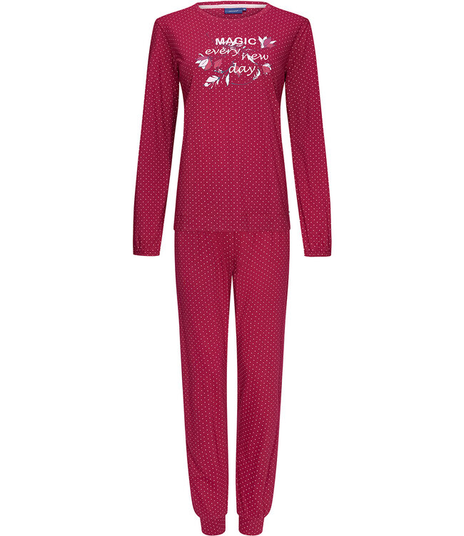 ladies long sleeve cotton pyjama 'magic fuchsia flower garden'