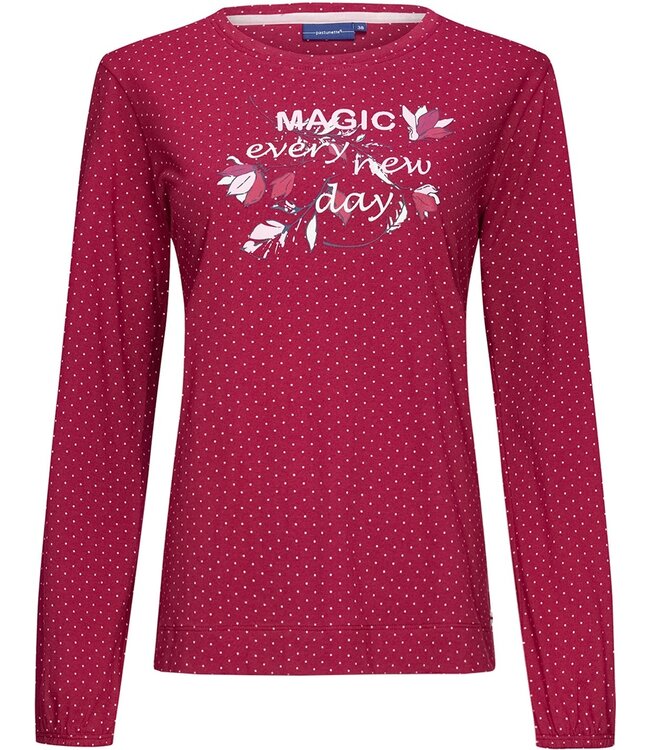 ladies long sleeve cotton pyjama 'magic fuchsia flower garden'