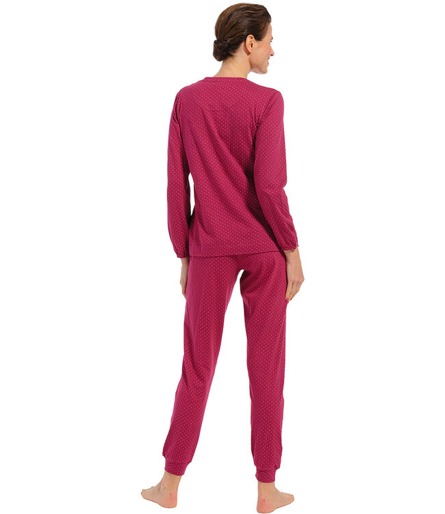 ladies long sleeve cotton pyjama 'magic fuchsia flower garden'