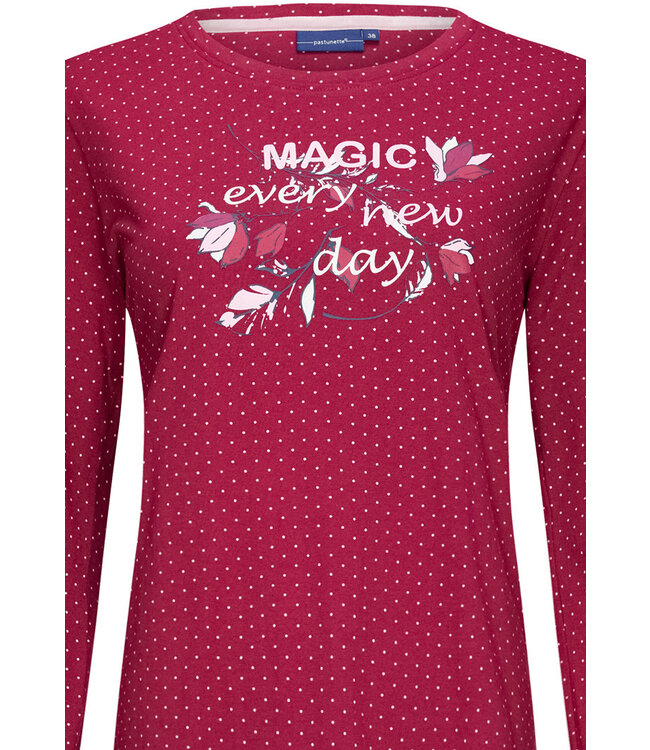ladies long sleeve cotton pyjama 'magic fuchsia flower garden'