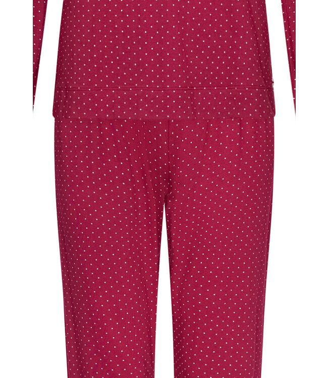 katoenen damespyjama met lange mouwen 'magic fuchsia flower garden'