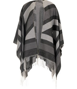 Pastunette 24/7 one size shawl 'black stripes'