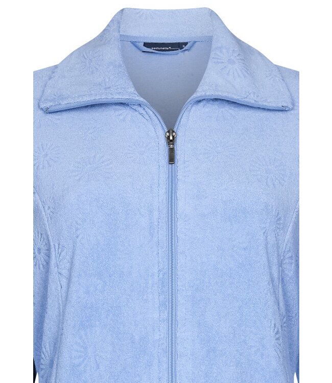 lilac beauty ladies embossed terry morninggown with zip  'abstract daisy flower'