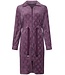 Pastunette Deluxe luxe dames ochtendjas 'soft swirls' van paars velours met ritssluiting en taille lint