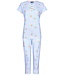 Rebelle stripey short sleeve cotton single jersey 3/4 pyjama with buttons 'pretty bows & stripes'