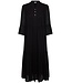 Pastunette Beach ladies extra long black beach dress cover up with flared sleeves 'sunny day frills'