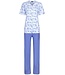 ladies short sleeve full button organic cotton pyjama set 'flowery petals'