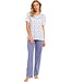 ladies short sleeve full button organic cotton pyjama set 'flowery petals'