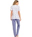 ladies short sleeve full button organic cotton pyjama set 'flowery petals'