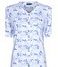 ladies short sleeve full button organic cotton pyjama set 'flowery petals'