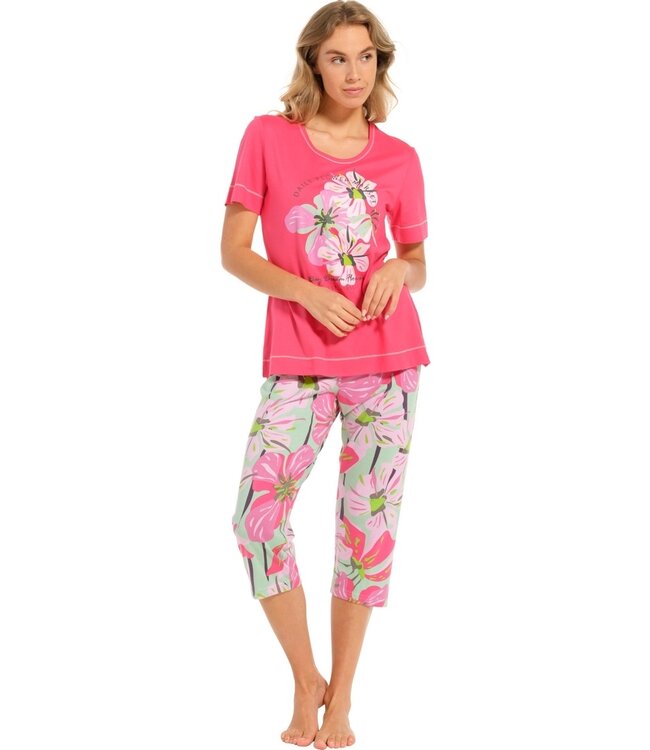 ladies short sleeve 3/4 pyjama 'floral moments'