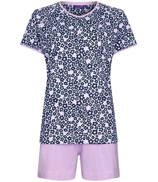 Rebelle ladies short sleeve cotton single jersey shorty set 'forever lilac flowers'