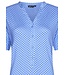 ladies short sleeve luxury blue 3/4 pyjama with buttons 'little white flowers'
