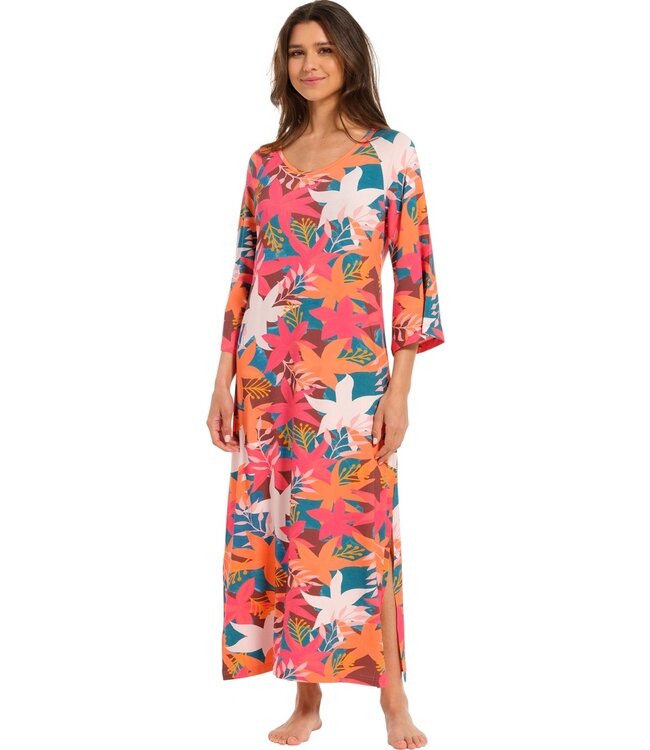 ladies long beach dress with flared sleeves and side split 'paradise beach'