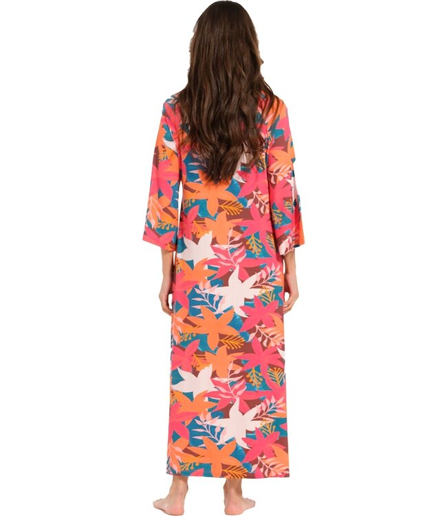 ladies long beach dress with flared sleeves and side split 'paradise beach'