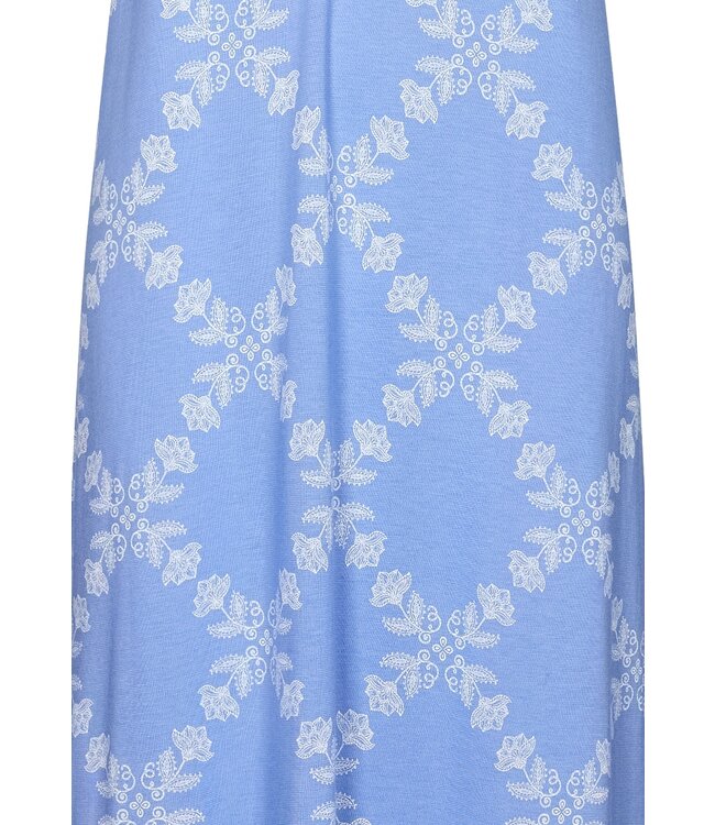 ladies short sleeve long cotton-modal luxury nightdress with buttons 'floral diamonds'