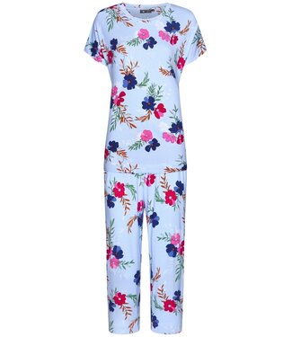 Pastunette Deluxe ladies luxury short sleeve viscose-mix 3/4 pyjama 'pretty garden flowers'