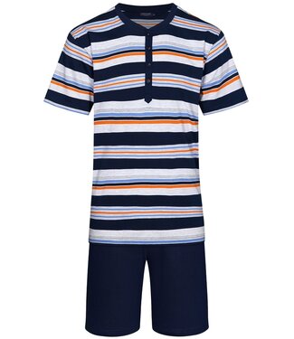 Pastunette for Men men's short sleeve stripey shorty set with buttons 'cool stripes'