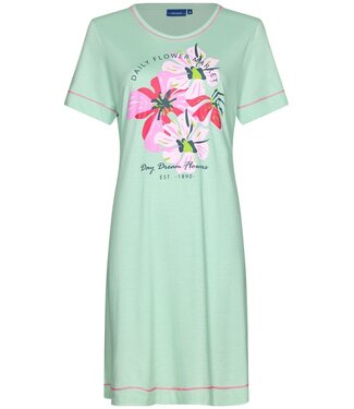 Pastunette ladies short sleeve green nightdress 'floral moments'