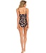 black soft cup swimsuit with adjustable straps 'floral animal'