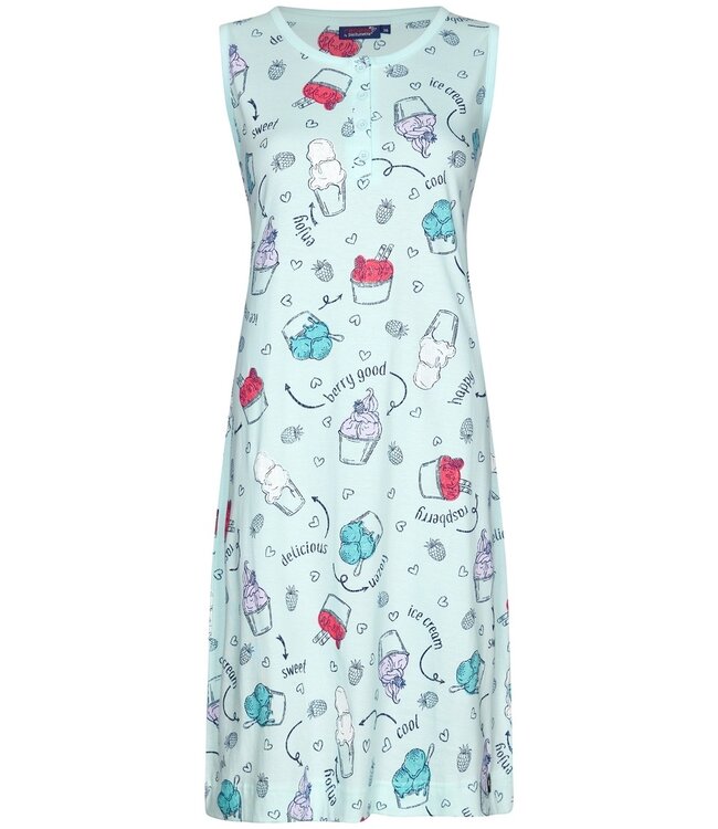 sleeveless cotton single jersey nightdress with buttons 'sweet scoop ice-cream'