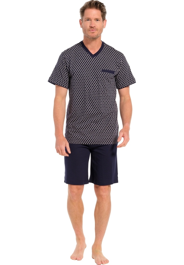 Bresdk Pyjama heren lange katoenen pyjama winter V-hals huispak lange