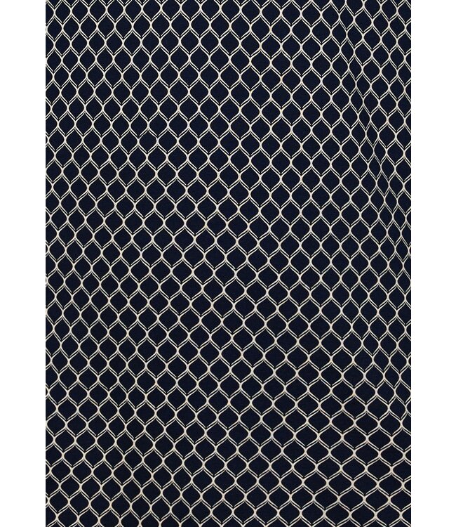 mens short sleeve cotton-modal dark blue 'v' neck shorty set 'symmetrical shapes'