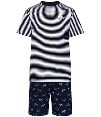 Pastunette for Men men's cotton single jersey shorty set 'at the zoo'