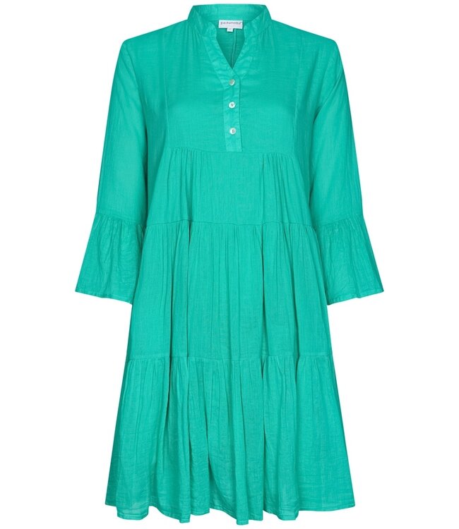 Pastunette Beach aqua - zee blauw strandjurkje/cover-up voor dames met wijd uitlopende mouwen 'sunny day frills'