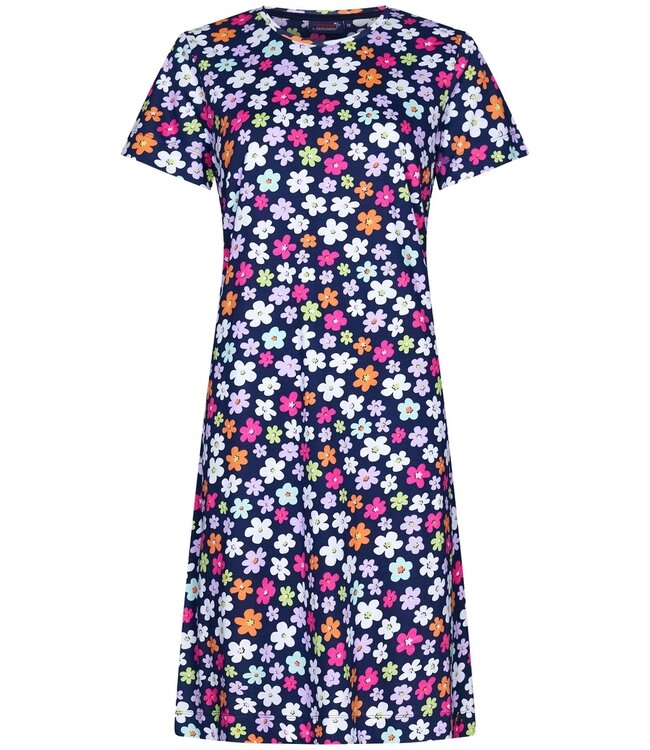 ladies short sleeve organic cotton nightdress 'forever flowers'