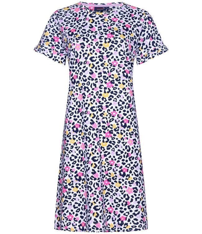 Rebelle ladies short sleeve organic cotton summer nightdress 'hidden chic flower'