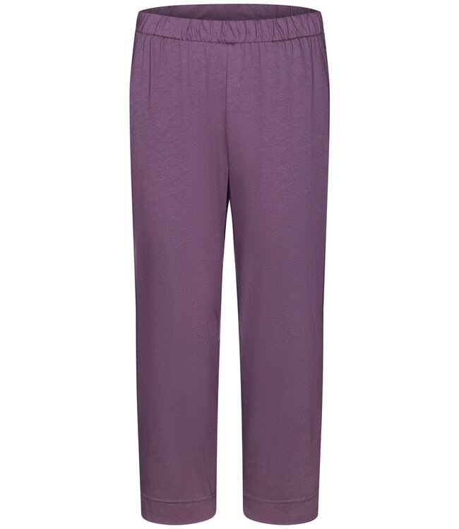 katoen-modal damespyjama 'semi circle dots' met korte mouwen, knopen en capri broek