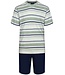 Pastunette for Men mens 'v' neck cotton shorty set 'mixed green stripes'