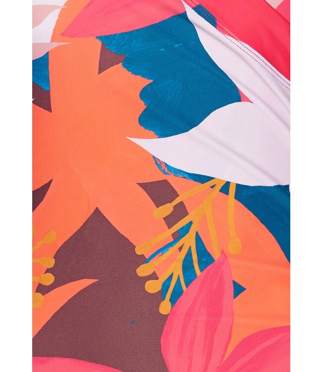 light red soft cup 'v' neck floral swimsuit 'paradise beach'