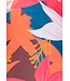 light red soft cup 'v' neck floral swimsuit 'paradise beach'