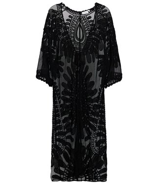 Pastunette Beach black see-through long, beach kimono 'paradise beauty'