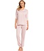 ladies 'v' neck  3/4 sleeve pyjama with cuffs 'pretty pink zig zags'